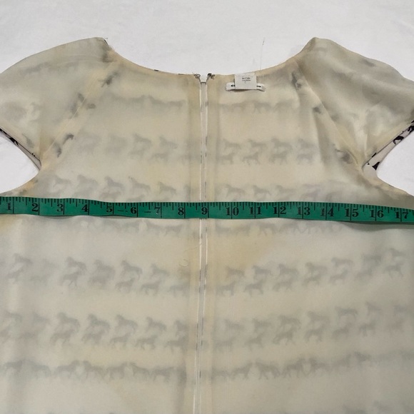 Club Monaco Jami Horse Print Black and Cream Dress with pockets Size 8 - Picture 10 of 14